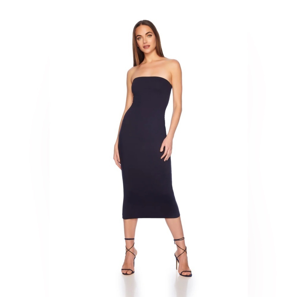 Susana Monaco NWT Tube Midi Dress in Midnight (Navy Blue) (A06)